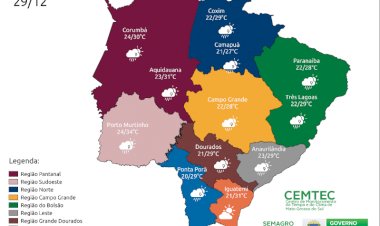 Nebulosidade e pancadas de chuva a qualquer hora desta quinta