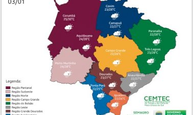 Terça-feira segue com tempo instável e previsão de chuva