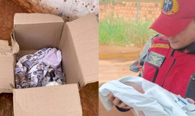 Ciclista encontra recém-nascido dentro de caixa de papelão em calçada